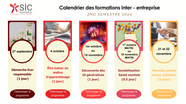Découvrez le programme de rentrée de nos formations « inter-entreprise »